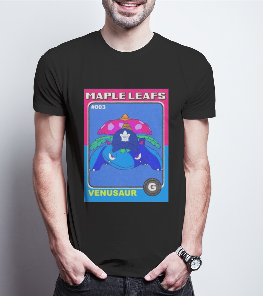 Venusaur Toronto Maple Leafs 003 Trading Card Blue Hat Edition T-Shirt