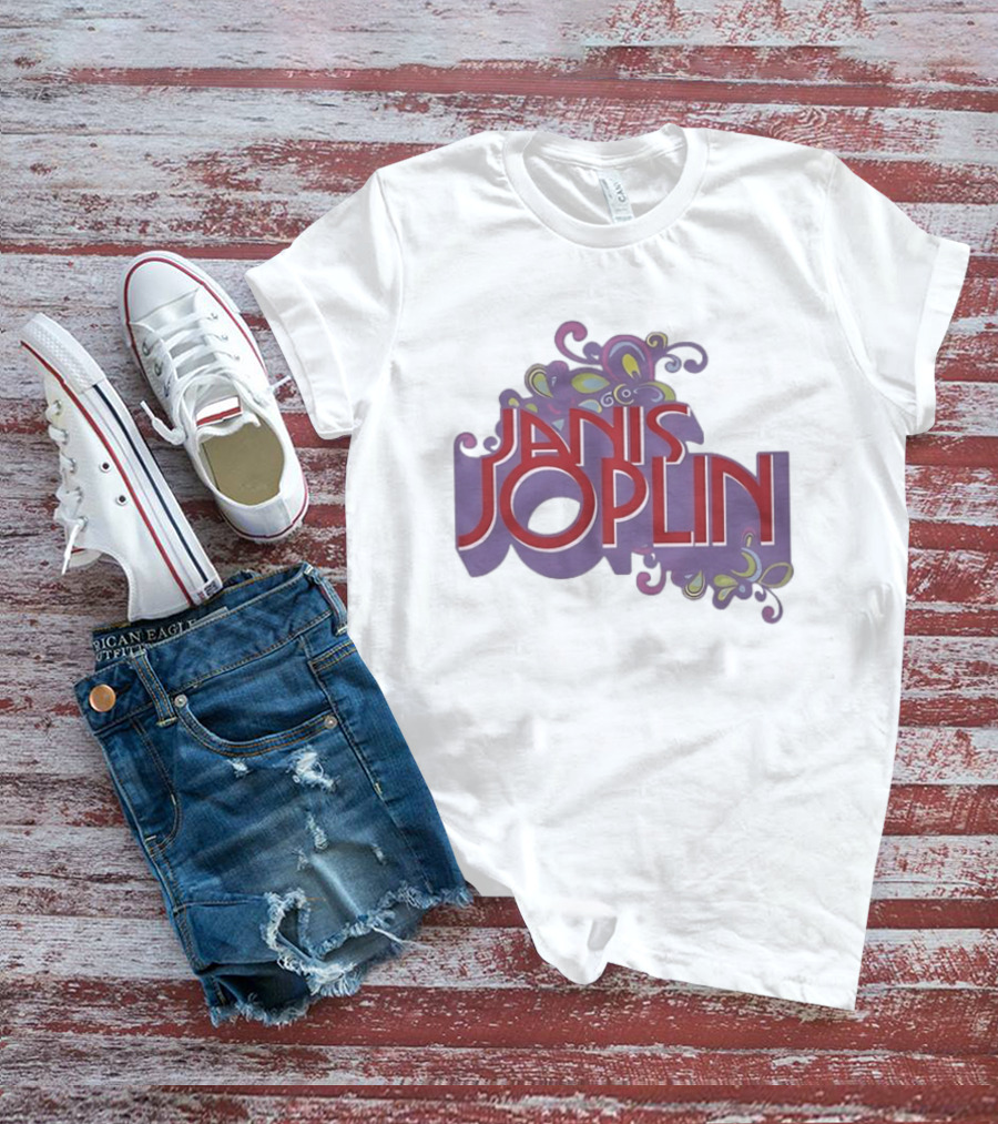 Janis Joplin Psychedelic Floral Rock Music T-Shirt