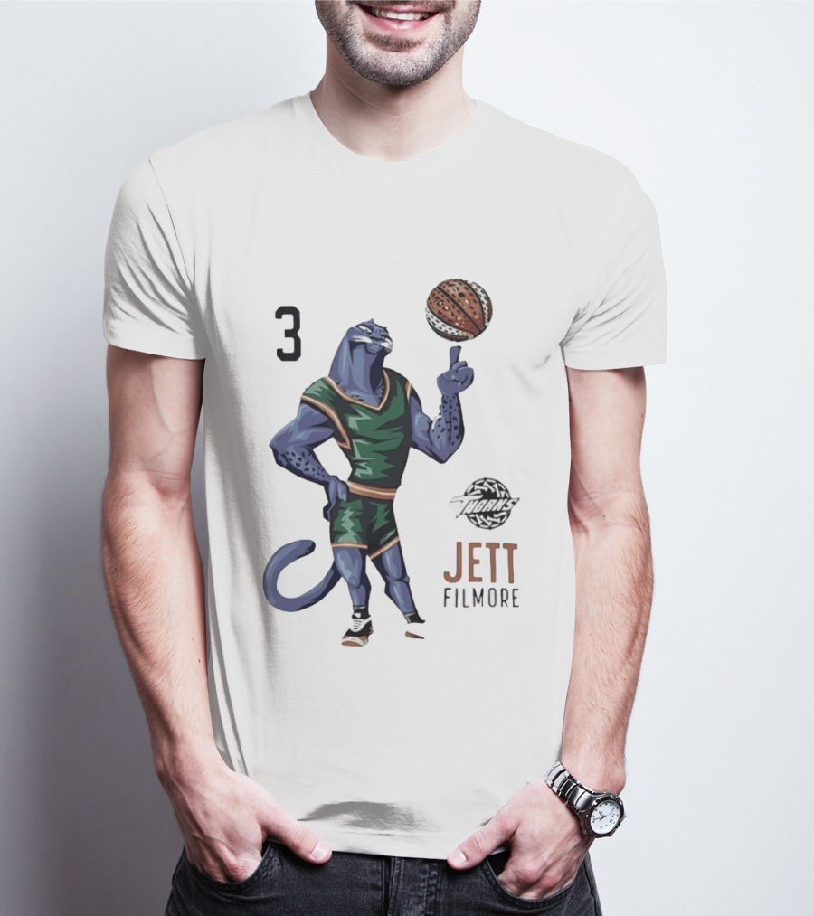Jett Filmore Tharks Number 3 Basketball Player Panther T-Shirt
