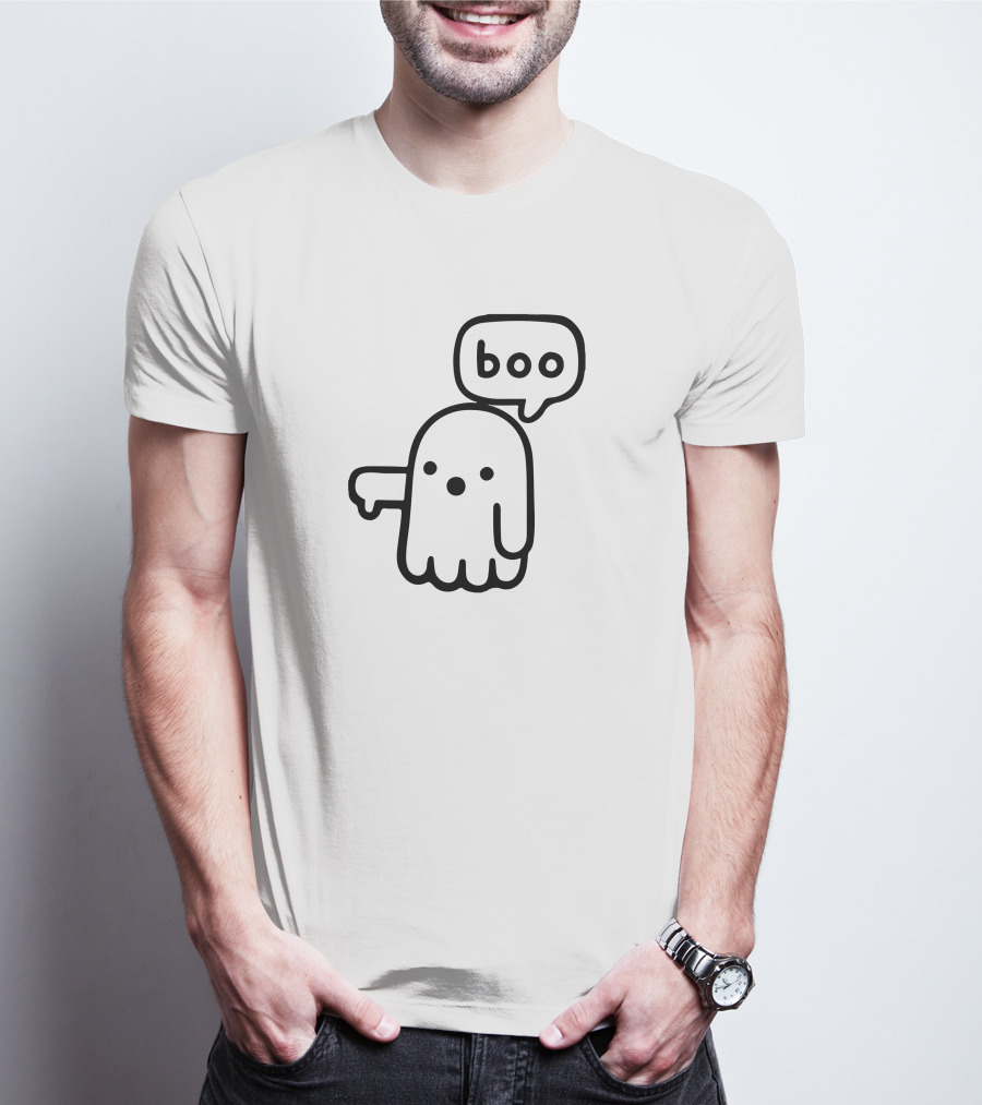 Boo Ghost Thumbs Down Disapproval T-Shirt