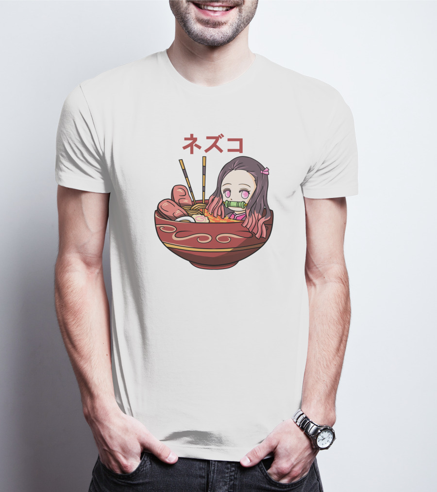Nezuko Ramen Bowl Kimetsu No Yaiba Demon Slayer Character T-Shirt