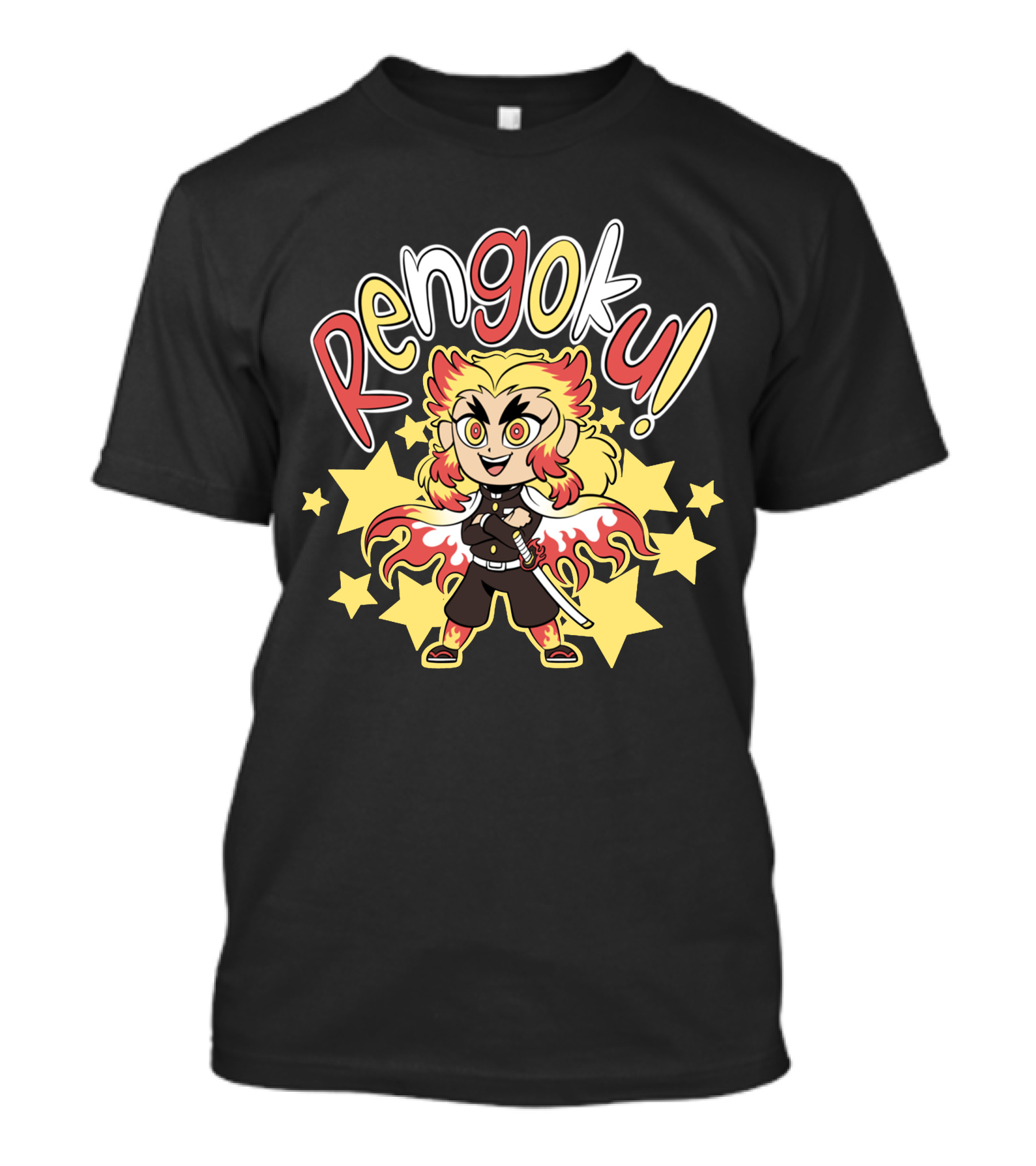 Rengoku Demon Slayer Kimetsu No Yaiba Starburst Character T-Shirt