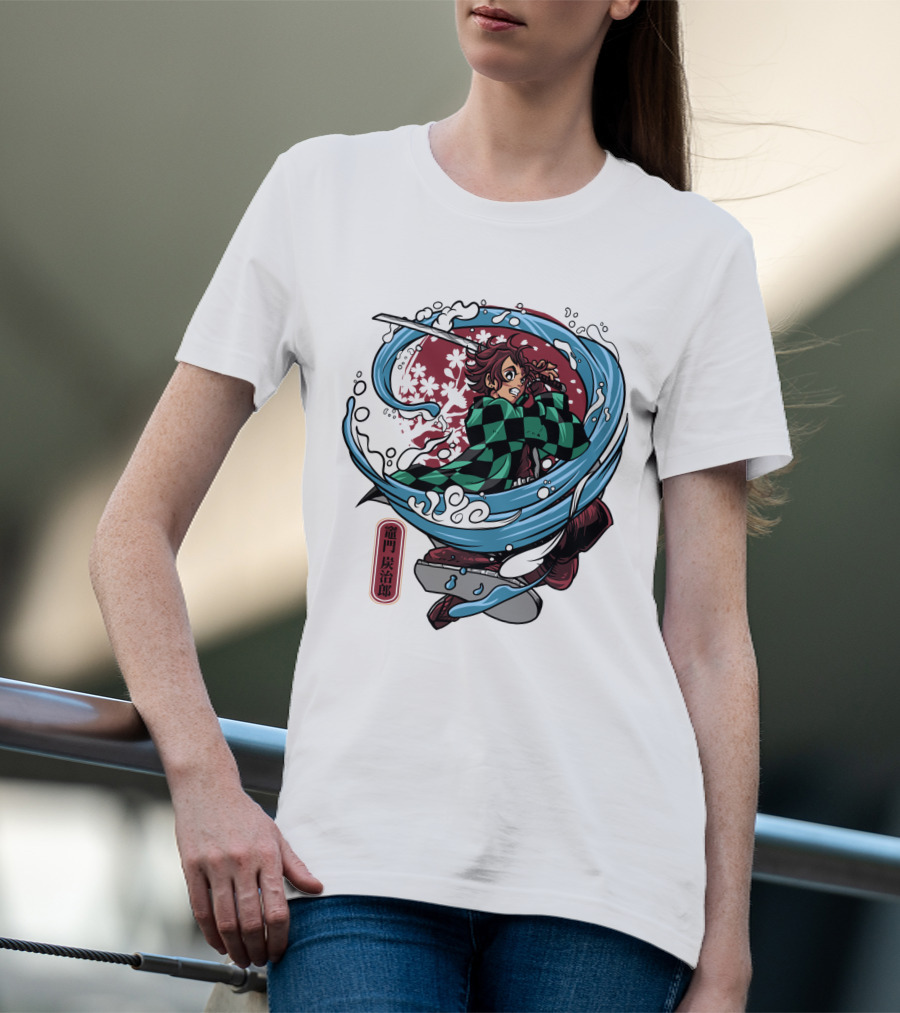 Demon Slayer Kimetsu No Yaiba Tanjiro Kamado Water Breathing Technique T-Shirt
