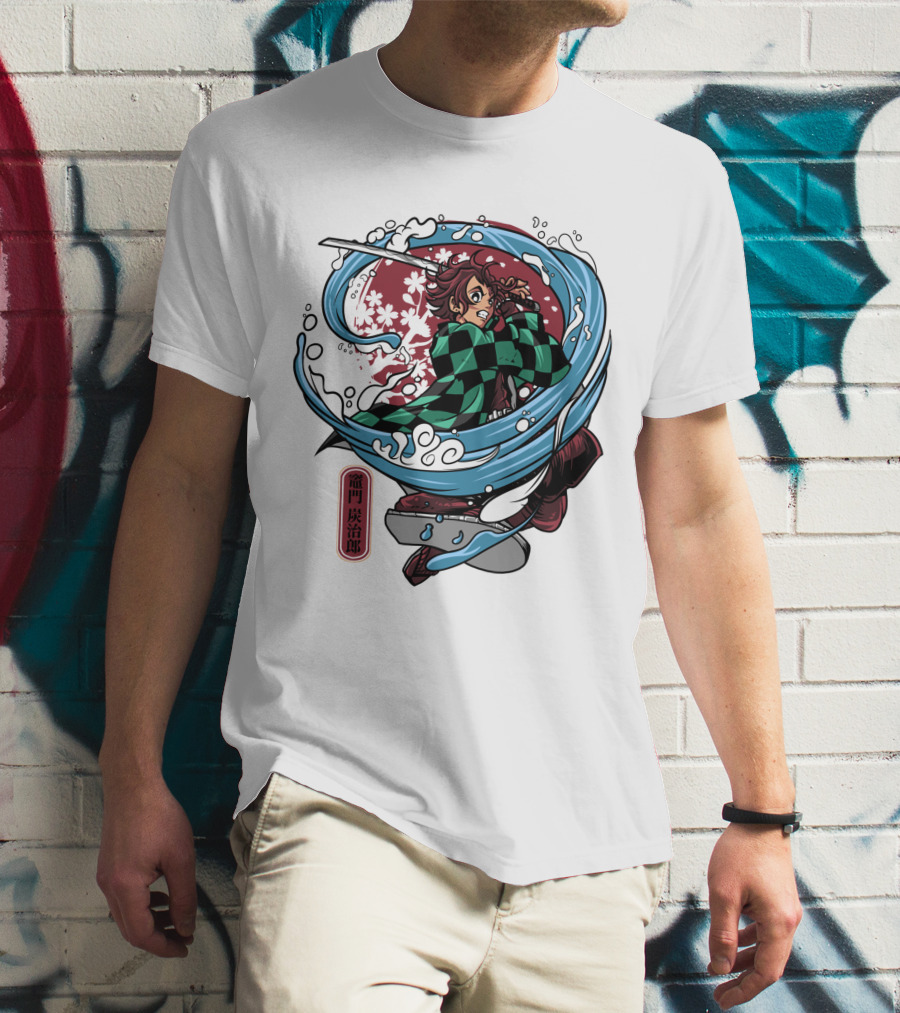 Demon Slayer Kimetsu No Yaiba Tanjiro Kamado Water Breathing Technique T-Shirt