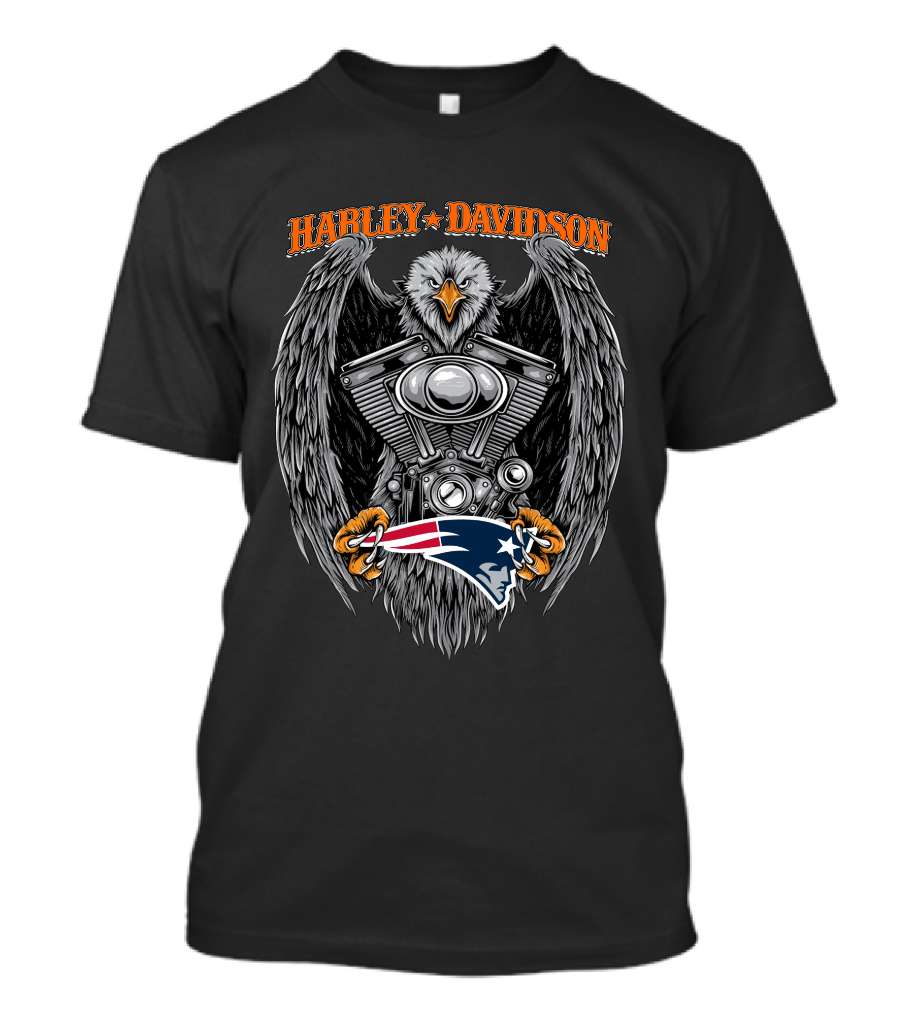 Harley Davidson New England Patriots Eagle Engine T-Shirt
