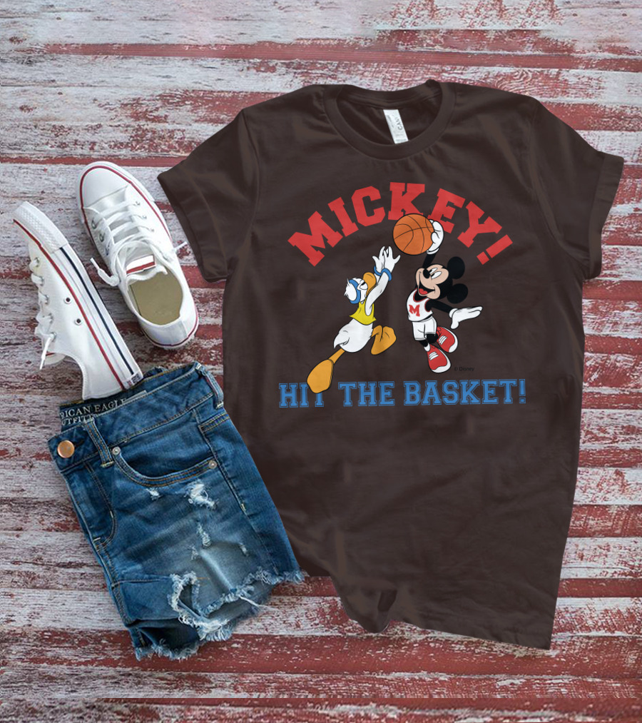 Mickey Hit The Basket Basketball Challenge T-Shirt
