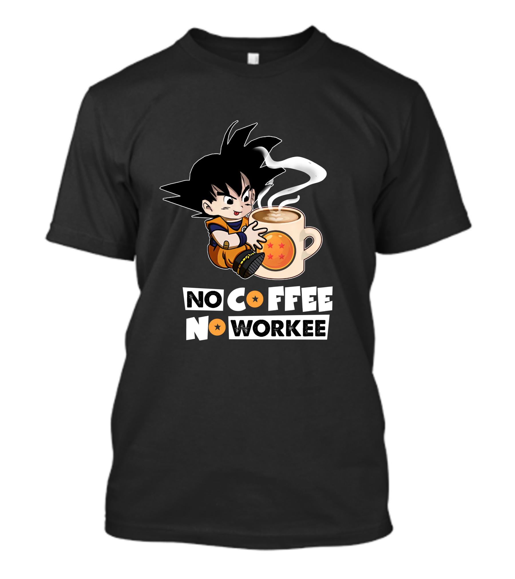 Kid Goku No Coffee No Workee Dragon Ball Mug T-Shirt