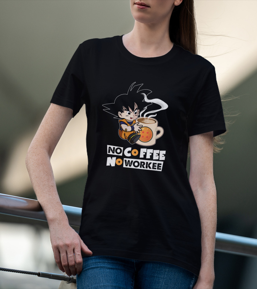 Kid Goku No Coffee No Workee Dragon Ball Mug T-Shirt