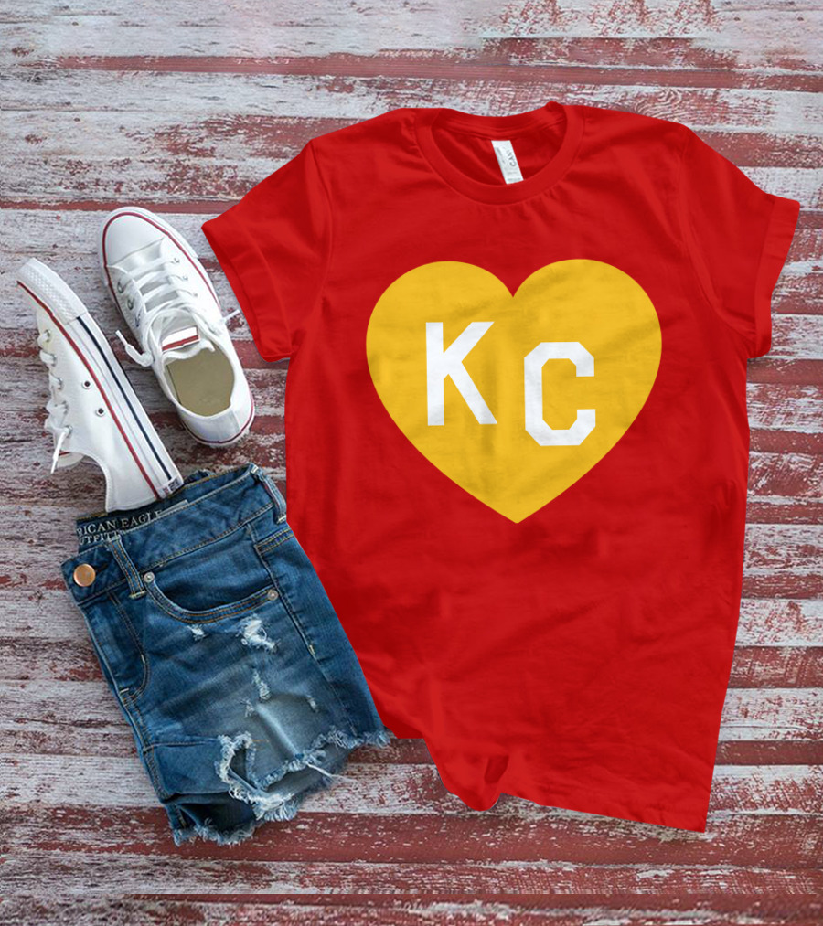 Mishacollinscloset Charlie Hustle Red And Gold KC Heart T-Shirt
