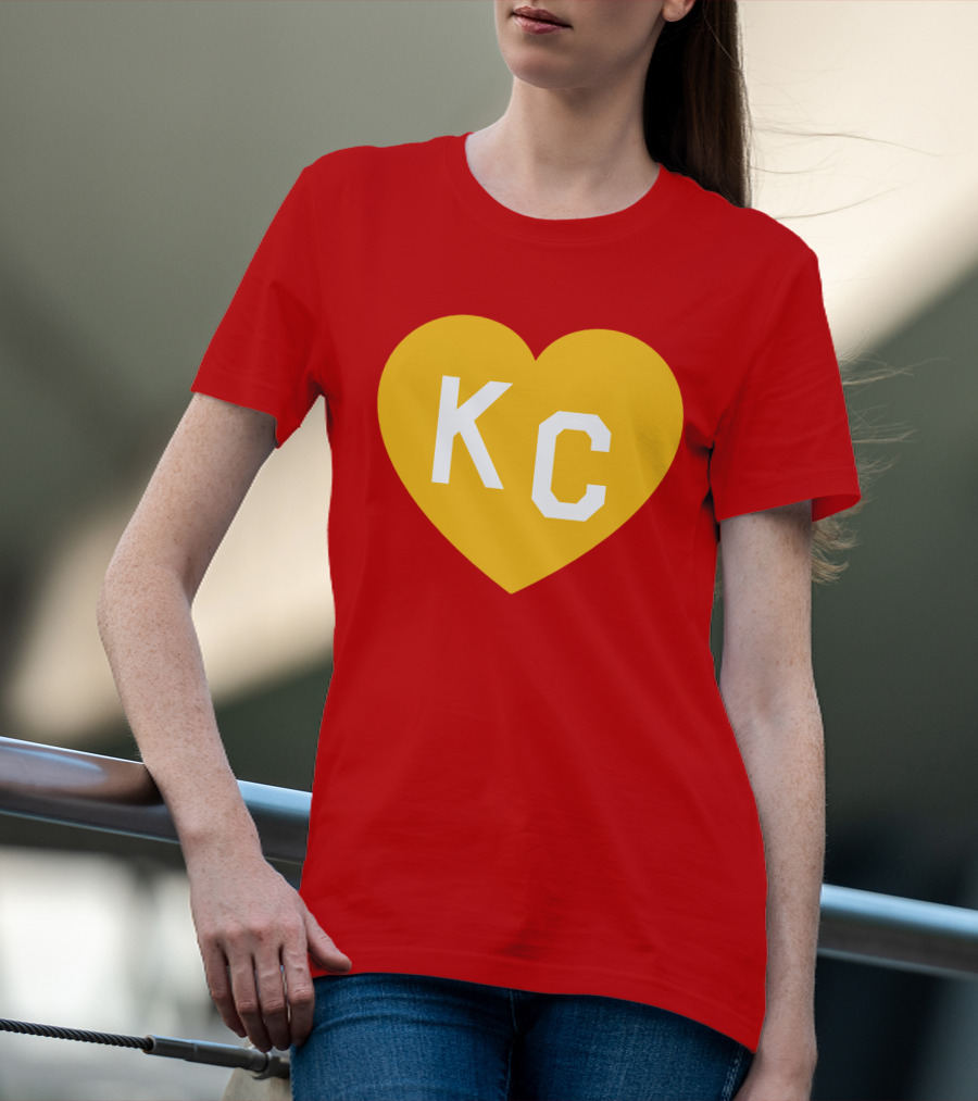 Mishacollinscloset Charlie Hustle Red And Gold KC Heart T-Shirt