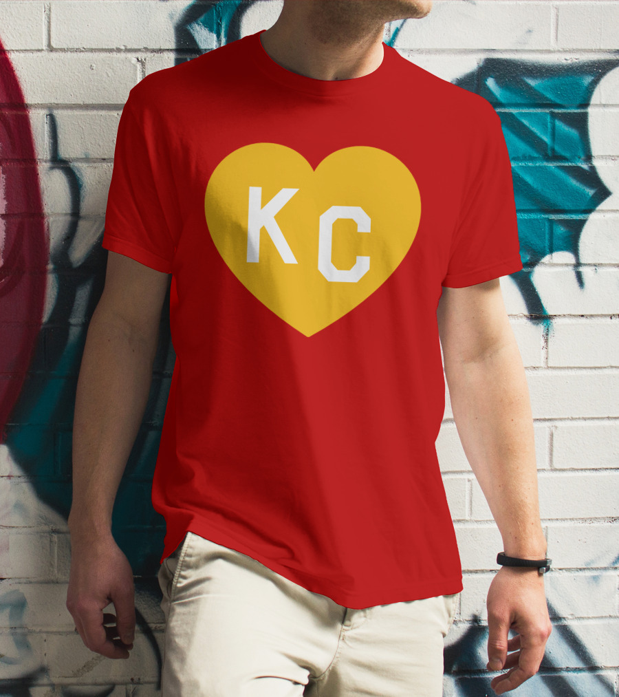 Mishacollinscloset Charlie Hustle Red And Gold KC Heart T-Shirt