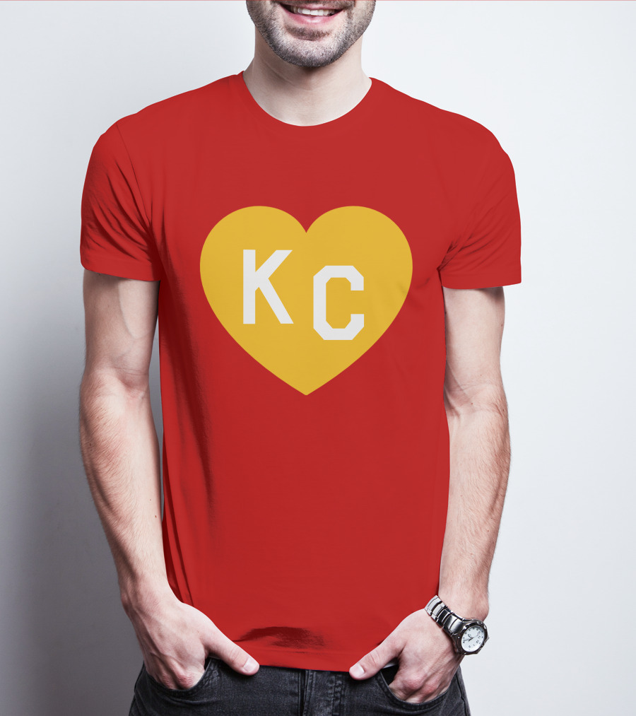 Mishacollinscloset Charlie Hustle Red And Gold KC Heart T-Shirt
