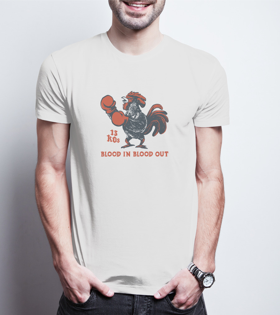 National Hispanic Heritage Month 13 KOs Blood In Blood Out Arturo Draws Rooster Boxing Gloves T-Shirt