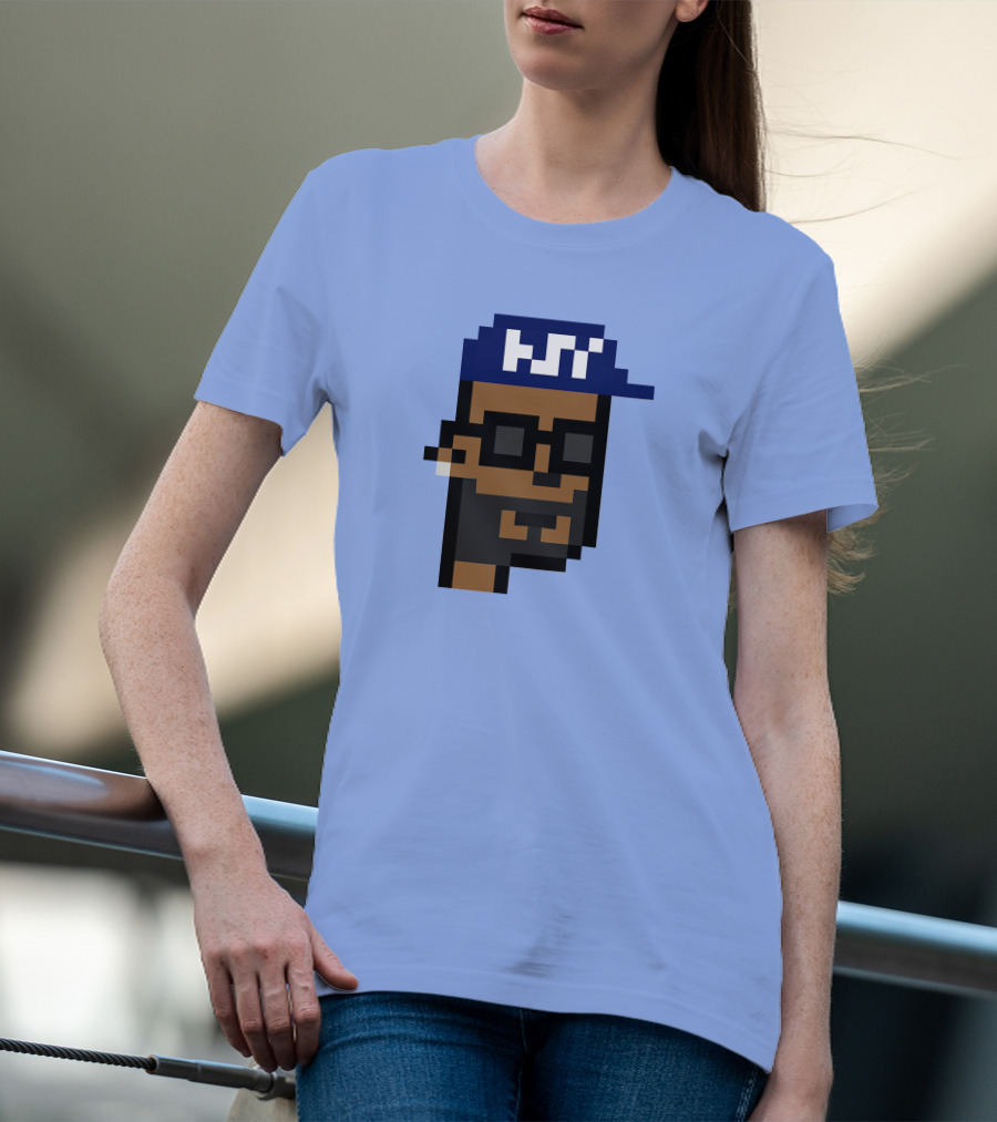 Open Sea Store Citipunk 0003 Julia NFT Pixel Art Character With Blue Cap And Glasses T-Shirt