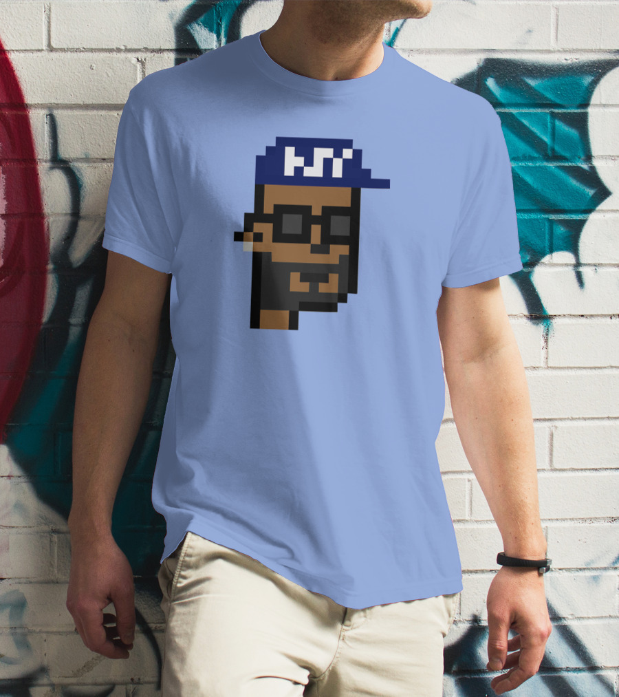 Open Sea Store Citipunk 0003 Julia NFT Pixel Art Character With Blue Cap And Glasses T-Shirt
