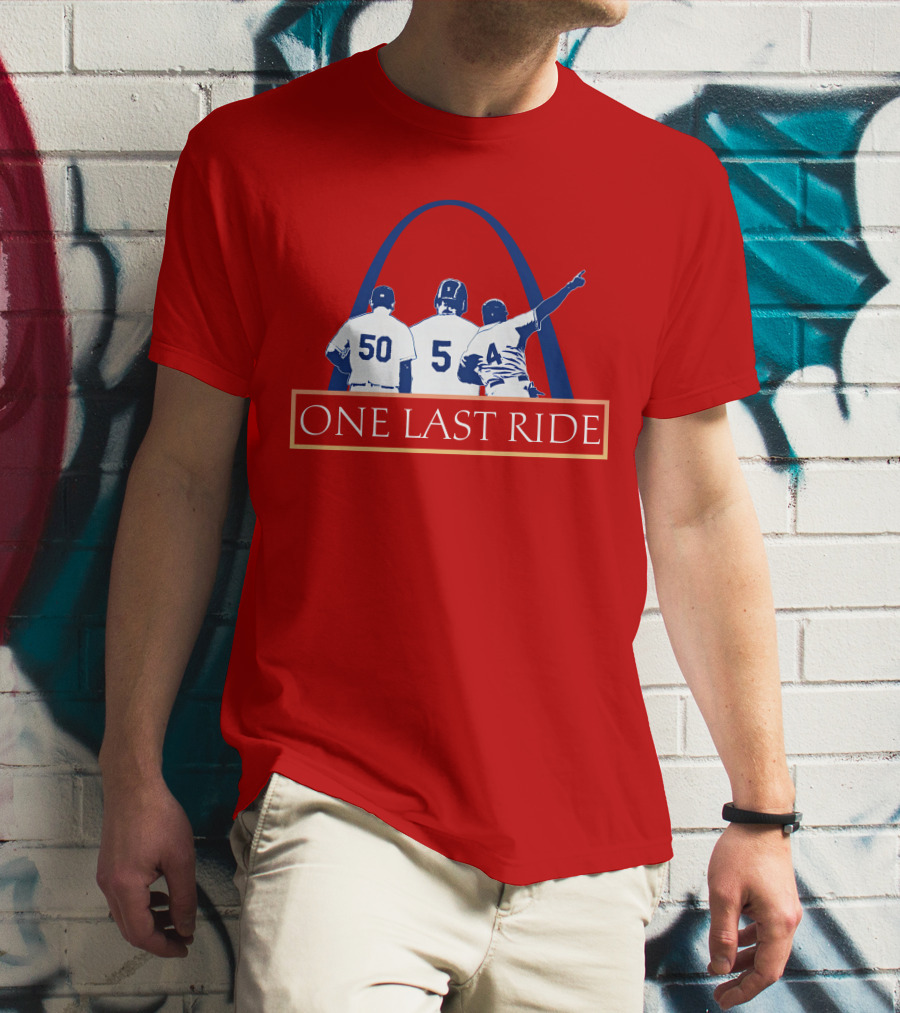 Stl Sports Central Store One Last Ride Baseball Tribute With Arch T-Shirt