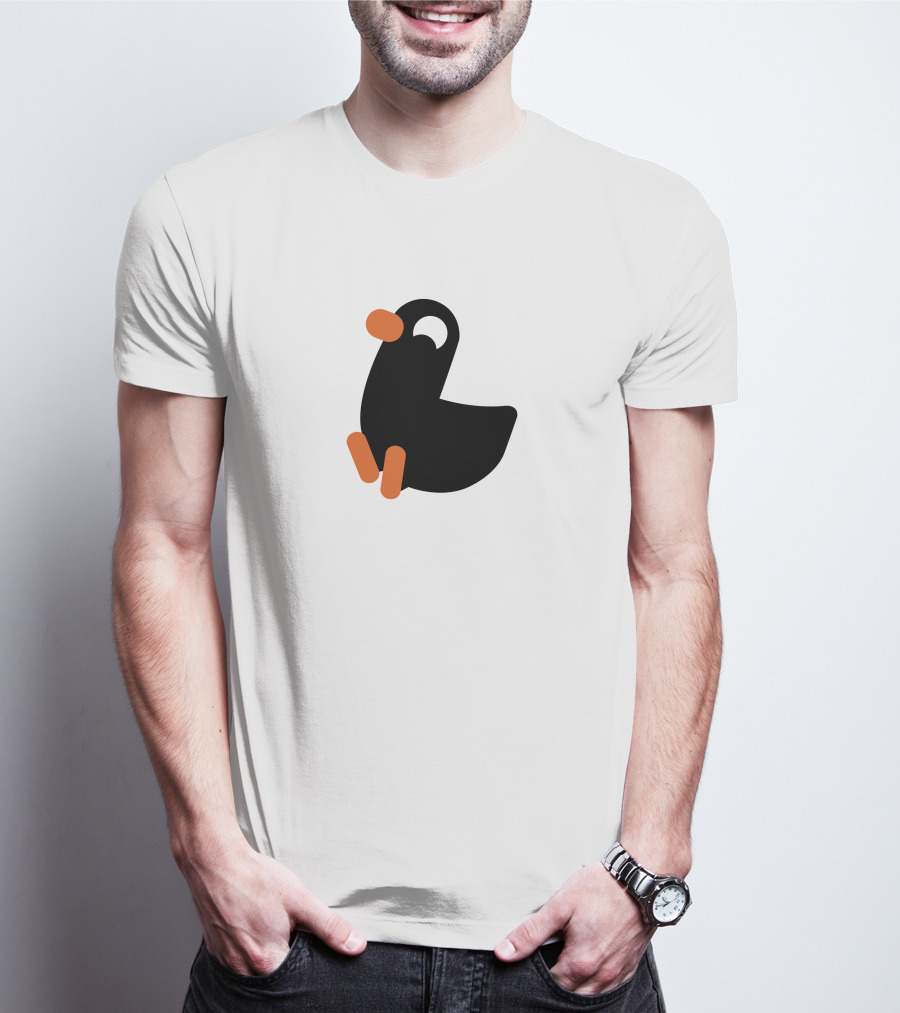 Kurzgesagt Merch Duck Iconic Black And Orange T-Shirt