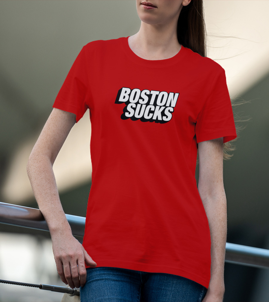 New York Post Sports Boston Sucks Red T-Shirt