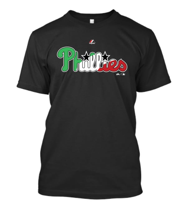 Philadelphia Phillies Majestic Phillies Green Red Black White Star T-Shirt