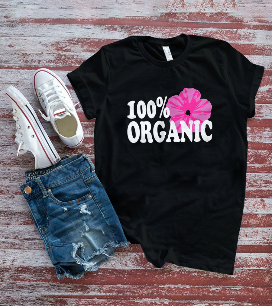 Santea Merch 100% Organic Pink Flower Sannysants T-Shirt