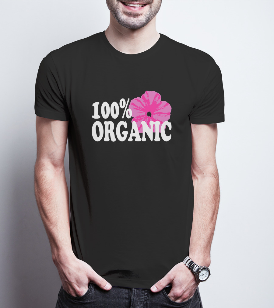 Santea Merch 100% Organic Pink Flower Sannysants T-Shirt