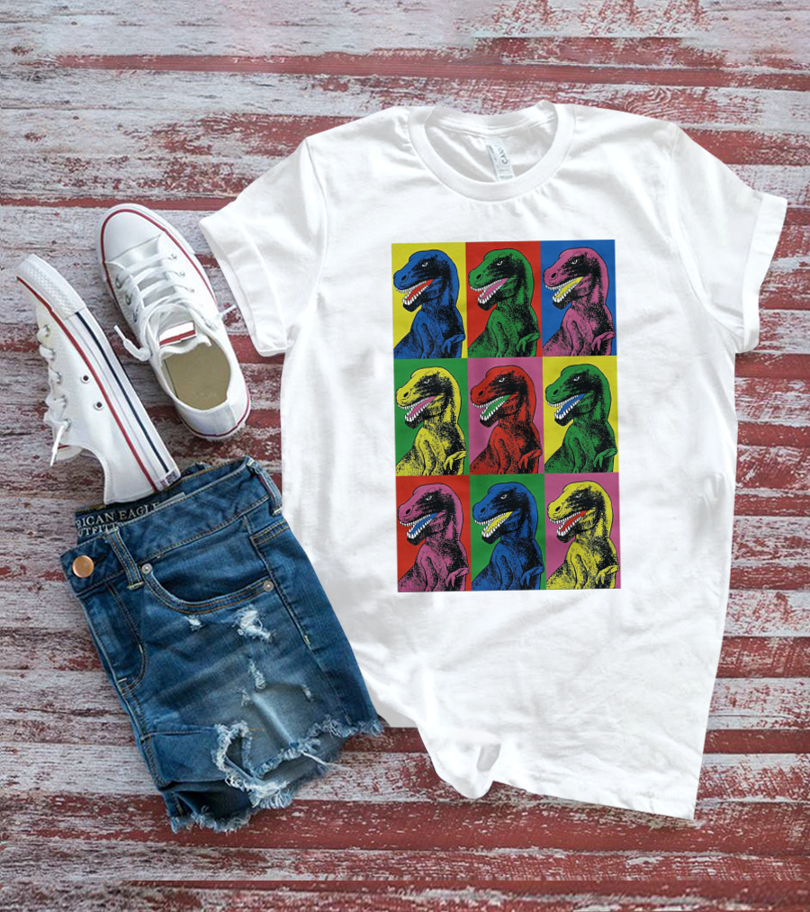Steven Spielberg Jurassic Park Dinosaur Pop Art Universalpics Andy Warhol T-Shirt
