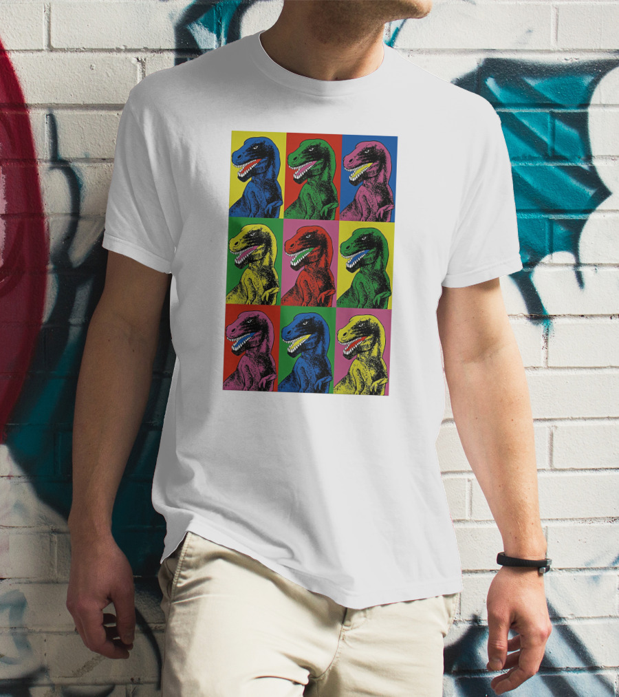Steven Spielberg Jurassic Park Dinosaur Pop Art Universalpics Andy Warhol T-Shirt