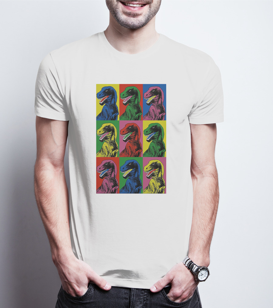 Steven Spielberg Jurassic Park Dinosaur Pop Art Universalpics Andy Warhol T-Shirt