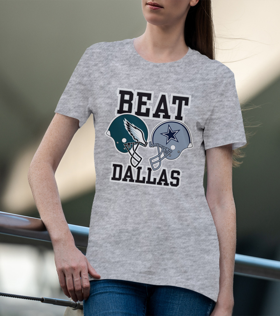 Beat Dallas Nick Sirianni John Clark Eagles Cowboys Helmets T-Shirt