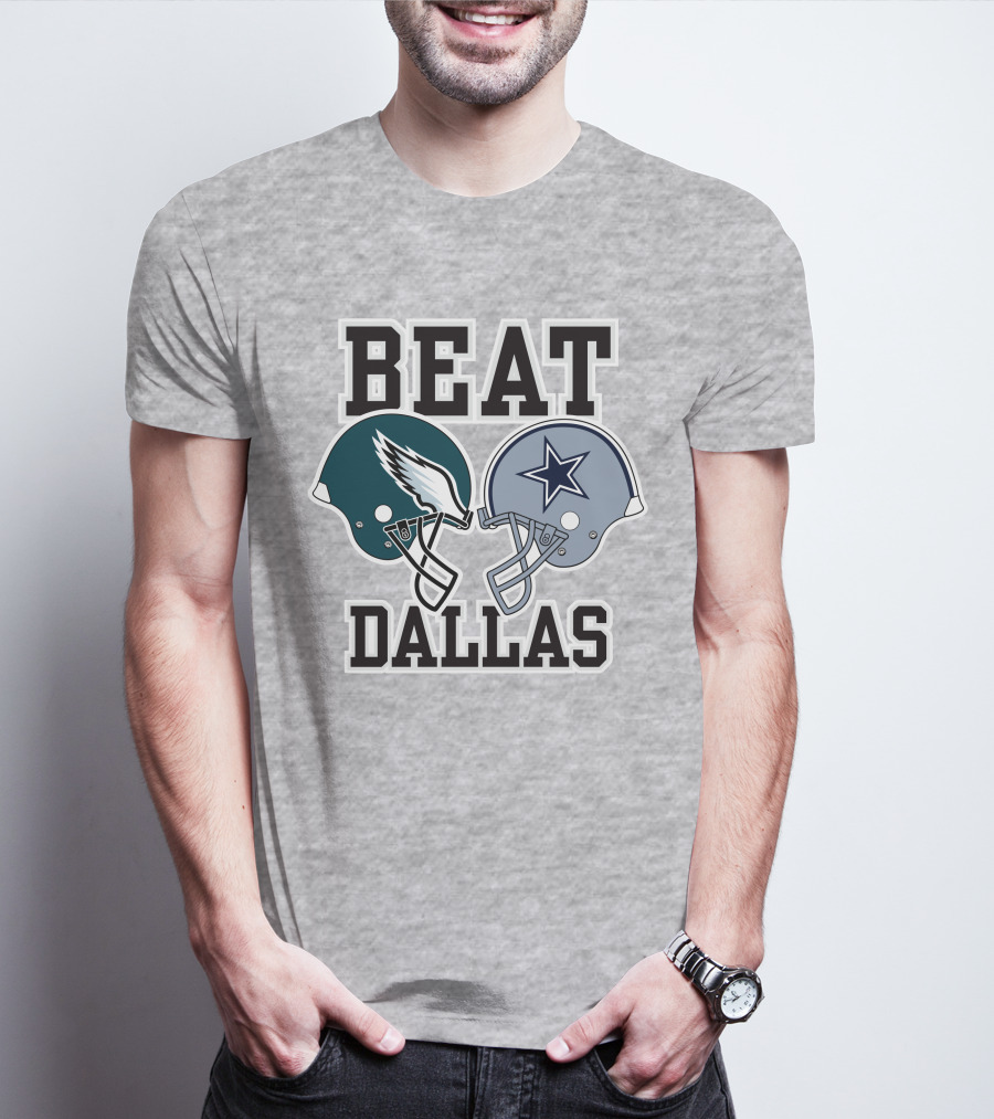 Beat Dallas Nick Sirianni John Clark Eagles Cowboys Helmets T-Shirt