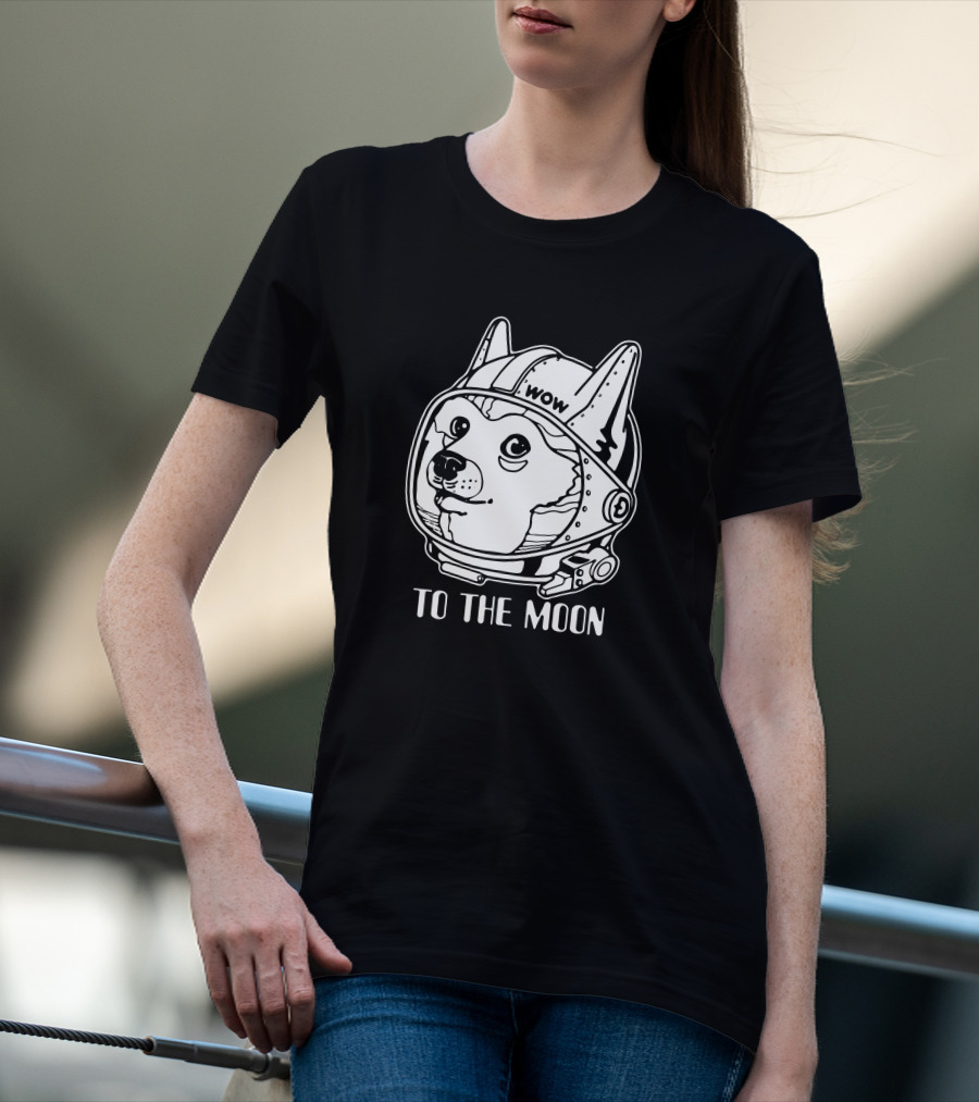 Wow Doge To The Moon Shiba Astrodoge T-Shirt