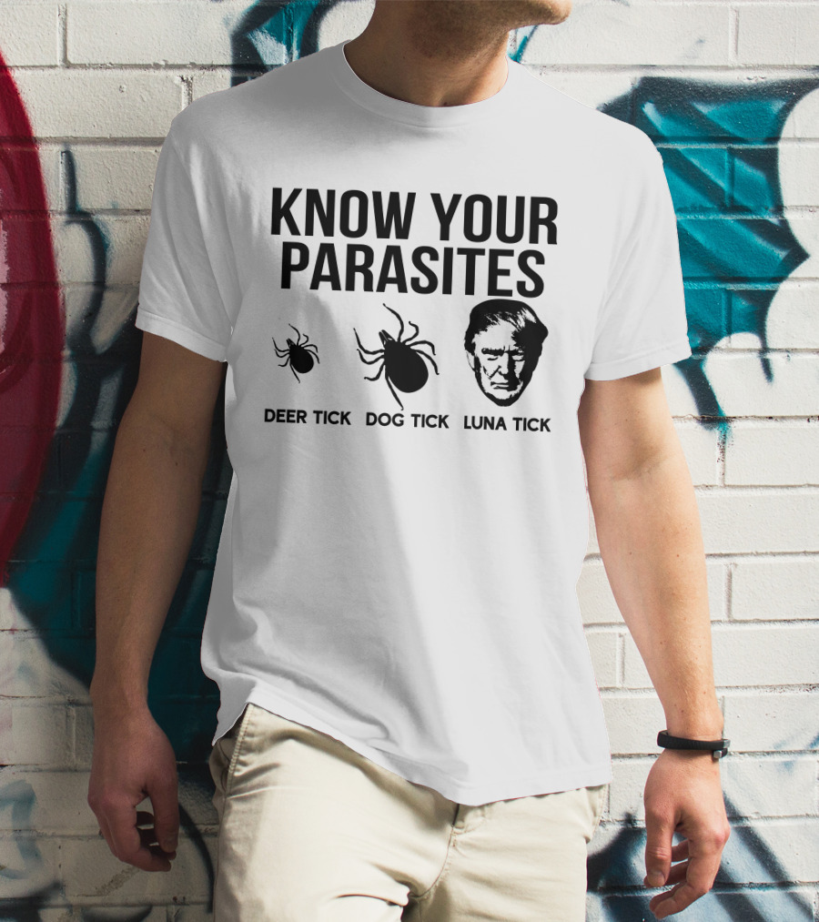 Vanessa Gorman Palmer Report Know Your Parasites Deer Tick Dog Tick Luna Tick Political Satire T-Shirt