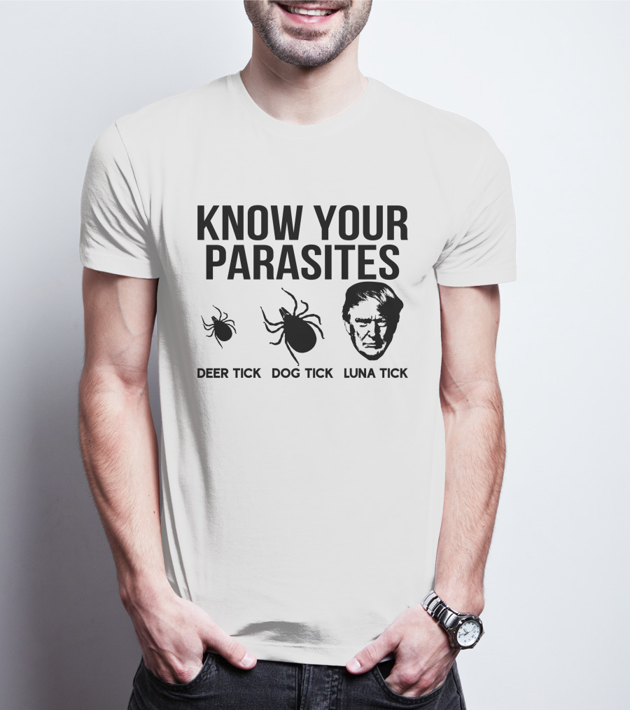 Vanessa Gorman Palmer Report Know Your Parasites Deer Tick Dog Tick Luna Tick Political Satire T-Shirt