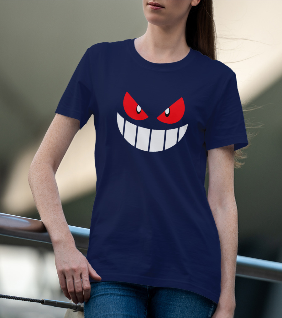 Gengar Pokemon Eyes Grinning Face Red Eyes White Teeth T-Shirt