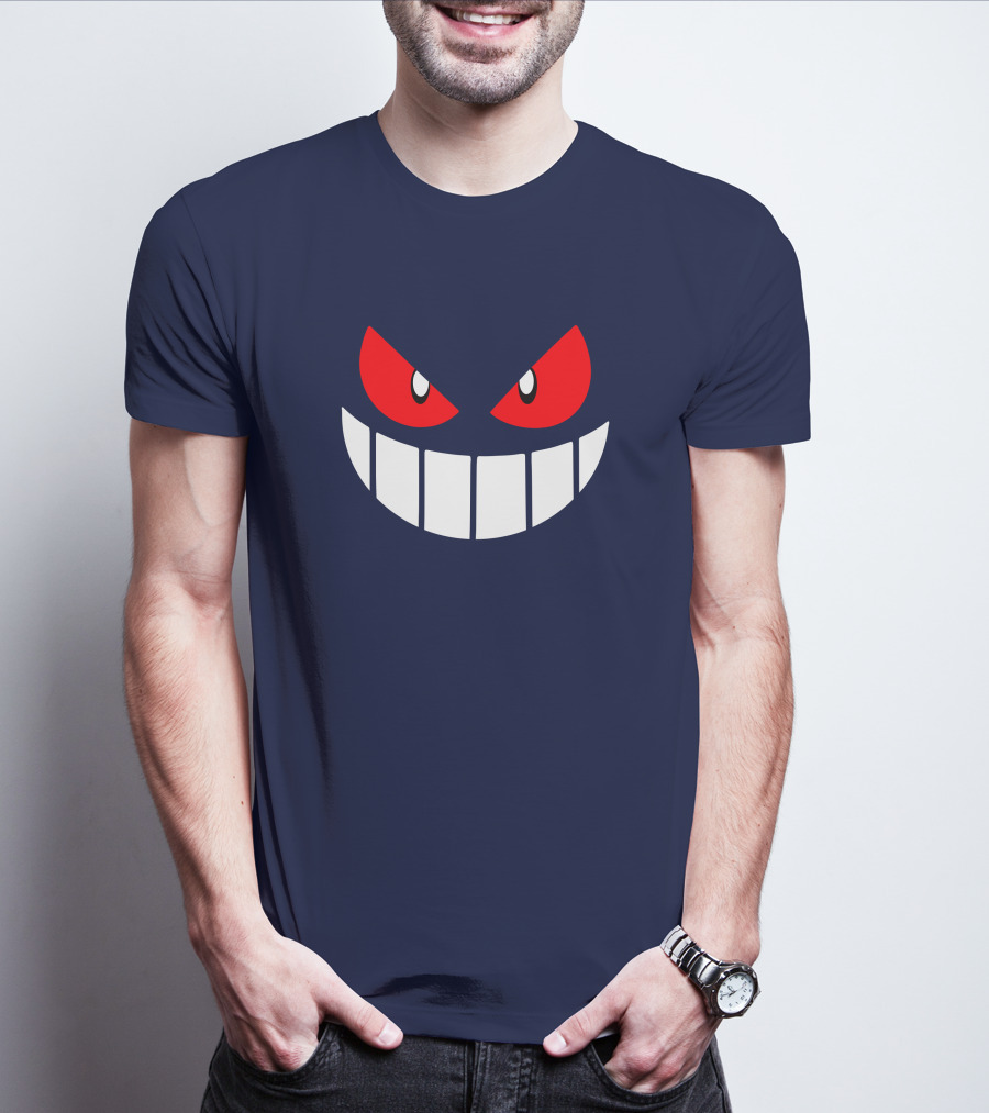 Gengar Pokemon Eyes Grinning Face Red Eyes White Teeth T-Shirt