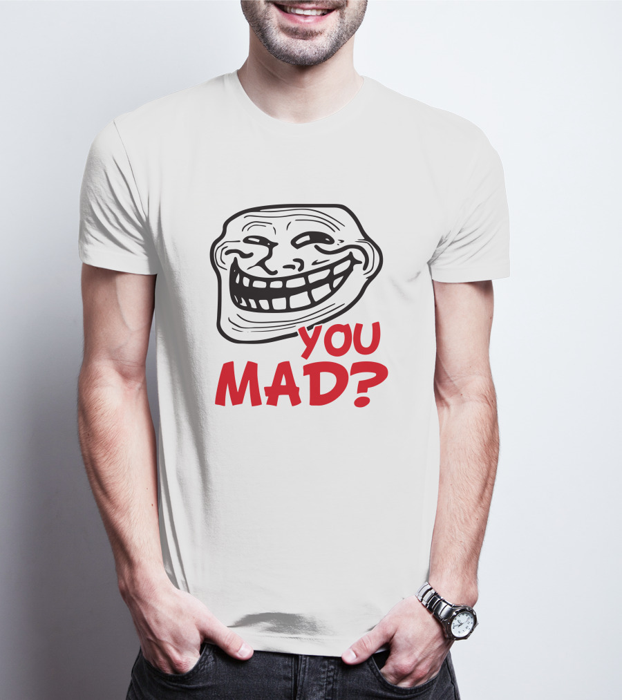 Zahee Troll Face You Mad? Iconic Meme Expression T-Shirt