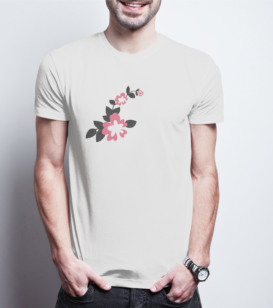 Jonaabug Marinette Pink And Black Flower T-Shirt