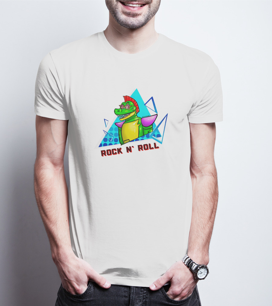 Monty Rock N' Roll Dinosaur With Star Shades And Mohawk T-Shirt