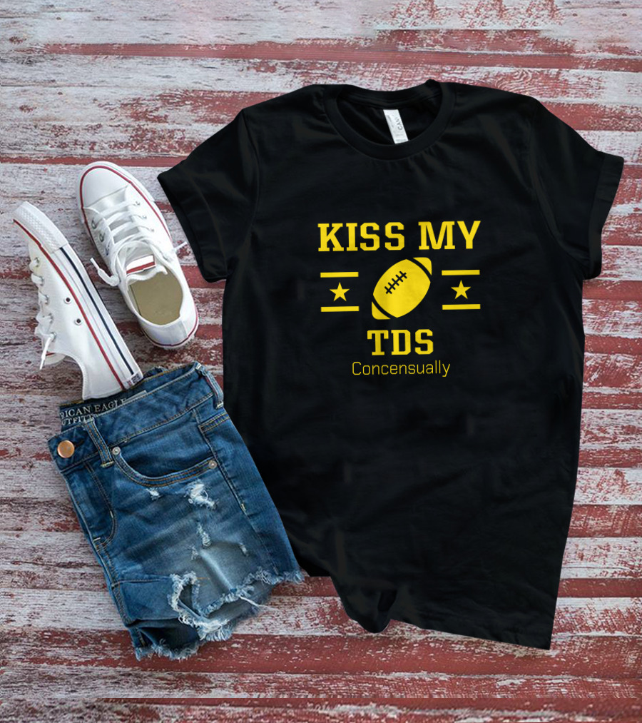 Kiss My Tds Concensually Rugby Football Stars T-Shirt