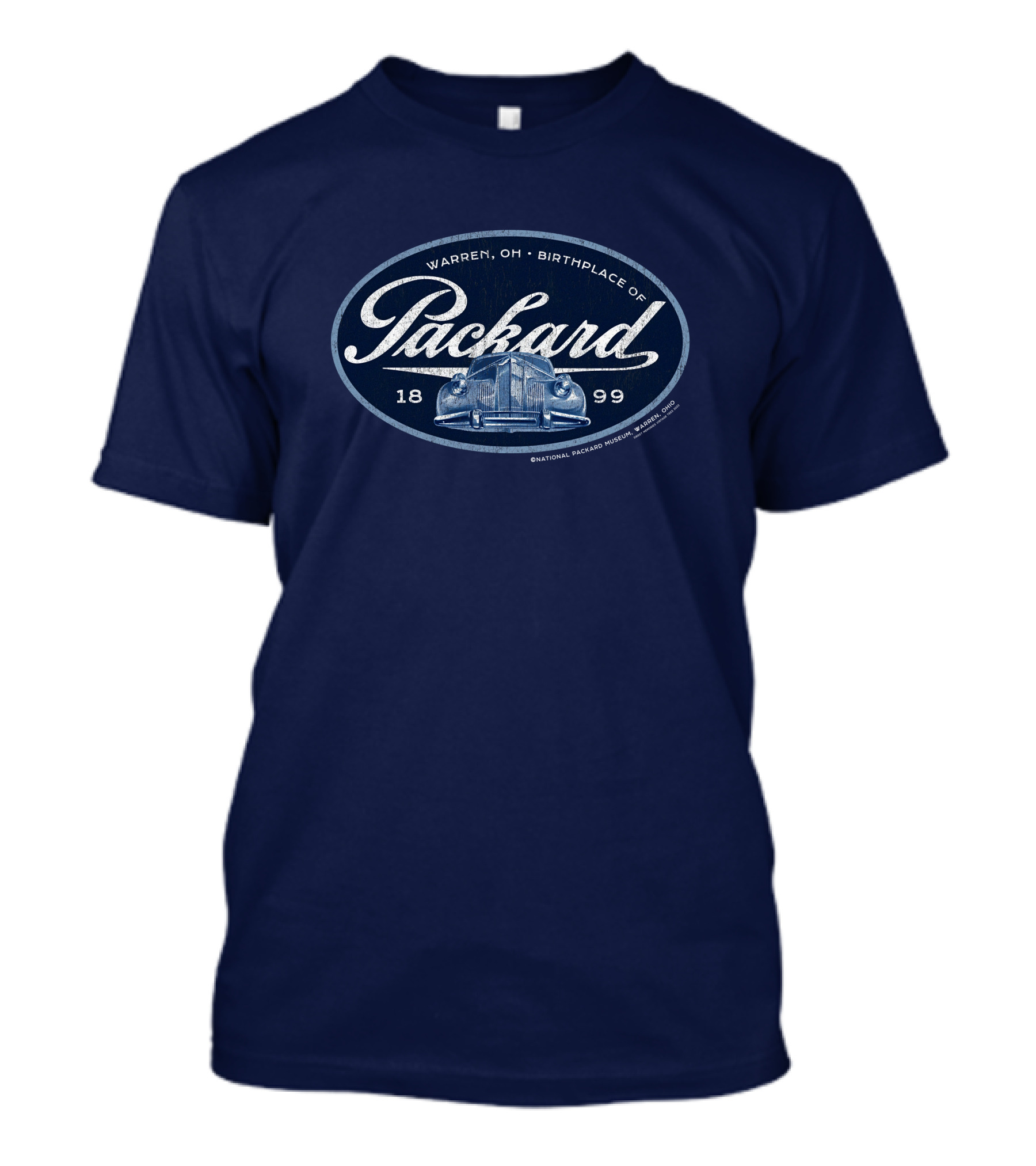 Warren OH Birthplace Of Packard 1899 Vintage Car Grill Navy Tonal T-Shirt