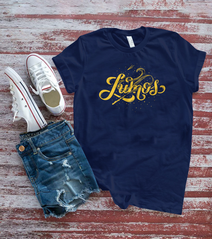 Lumos Foil Design By Jk Rowling Representing Wizardry Magic T-Shirt