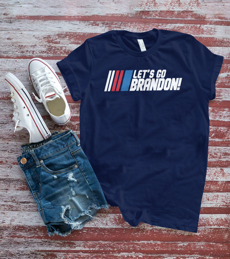 The Daily Wire Shop Let's Go Brandon Racing Stripes T-Shirt