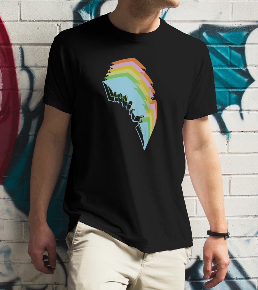 Jauz Merchandise Heybitethis Rainbow Lightning Bolt T-Shirt