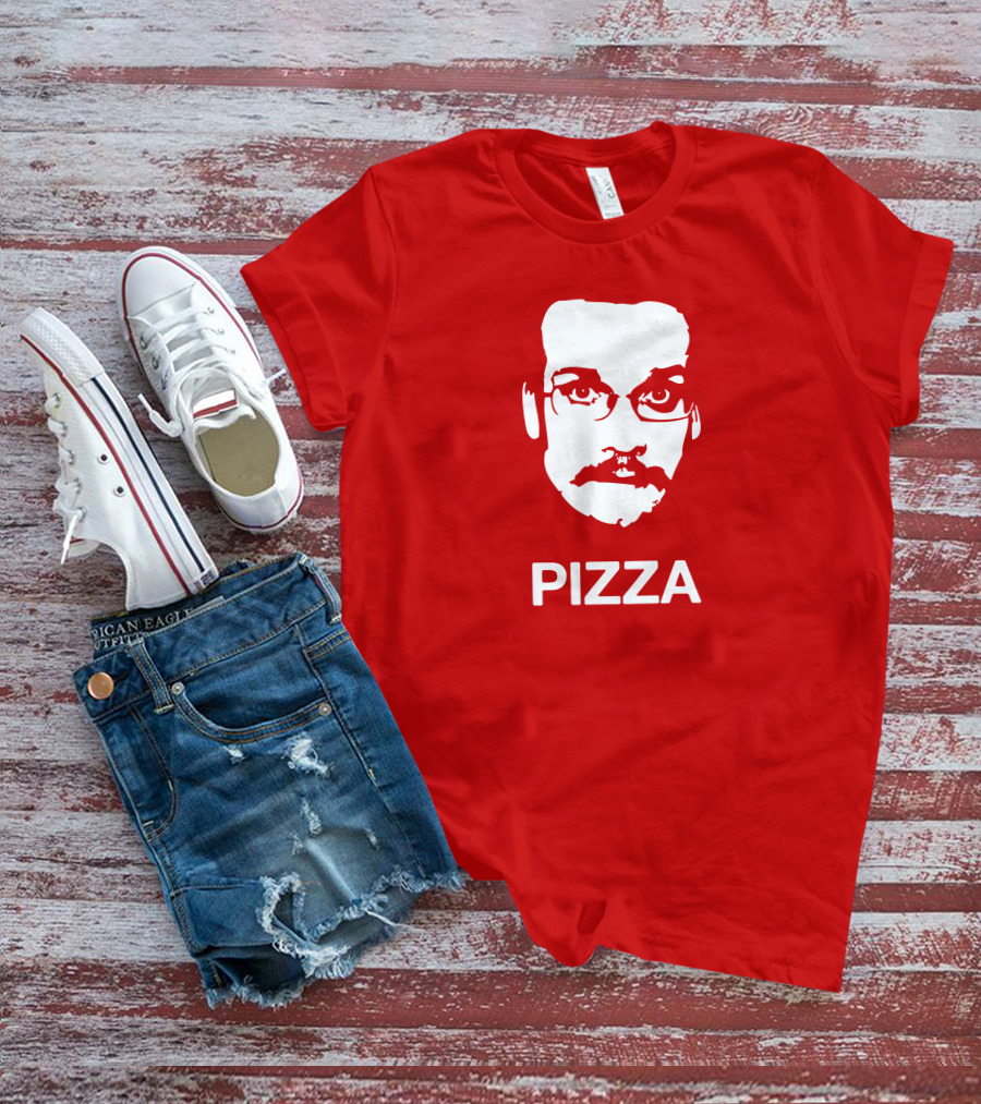 Drawfee Merch Pizza John DFTBA Face Silhouette Red T-Shirt