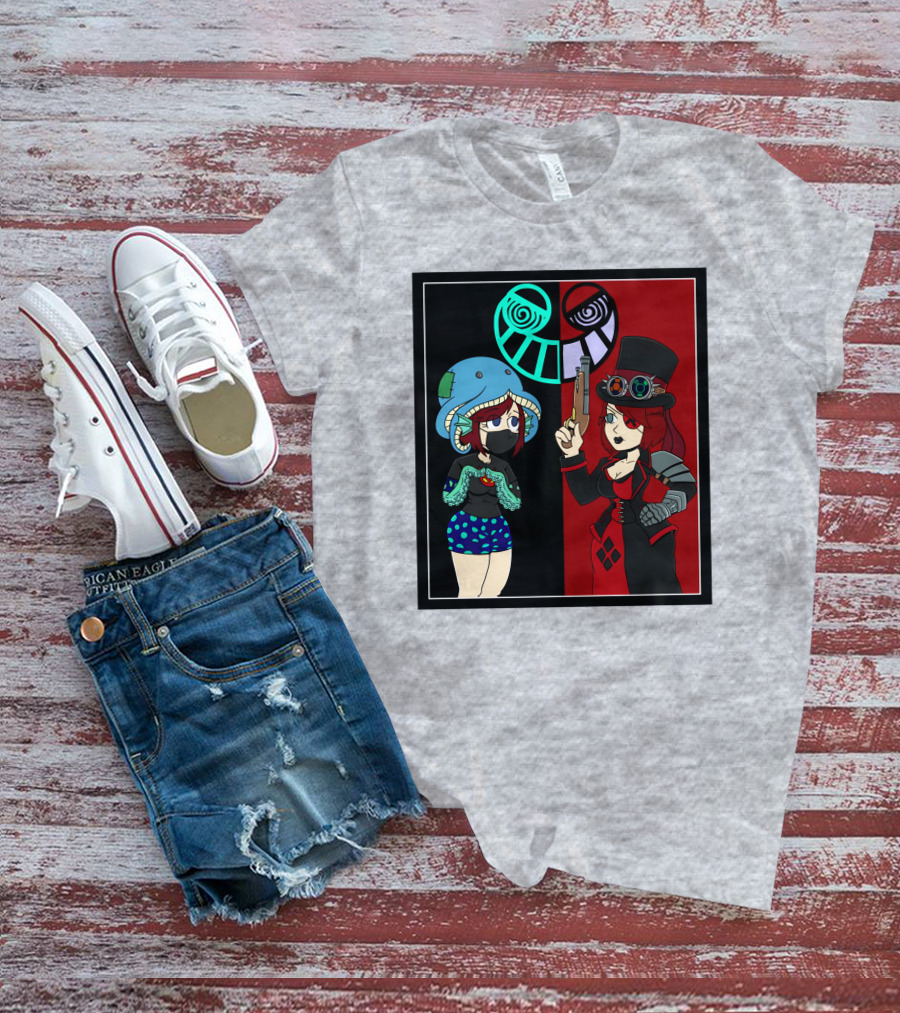 Frenemies Forever Threadless Blowing Off Steam Misssteam Steampunk And Aquatic Duel T-Shirt