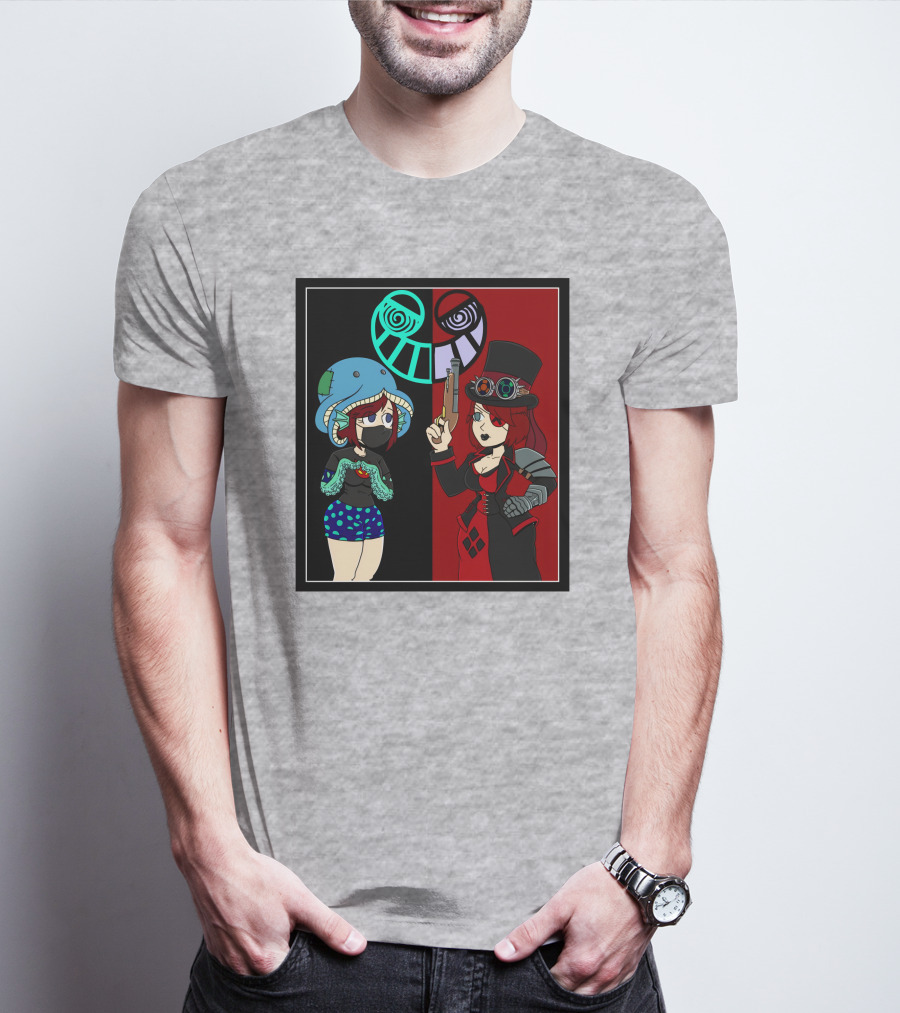 Frenemies Forever Threadless Blowing Off Steam Misssteam Steampunk And Aquatic Duel T-Shirt