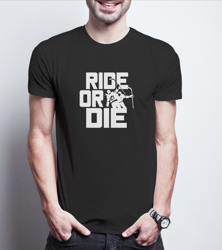 Oilers Nation Gear Ride Or Die Hockey Player T-Shirt
