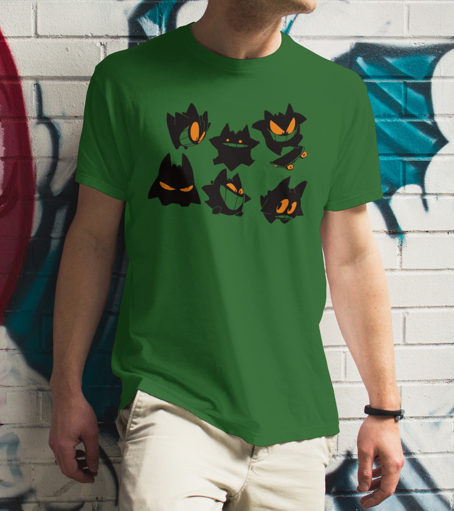More Gengars 3Buddy And SNC Ghostly Faces Duo Skateboarding Collection T-Shirt