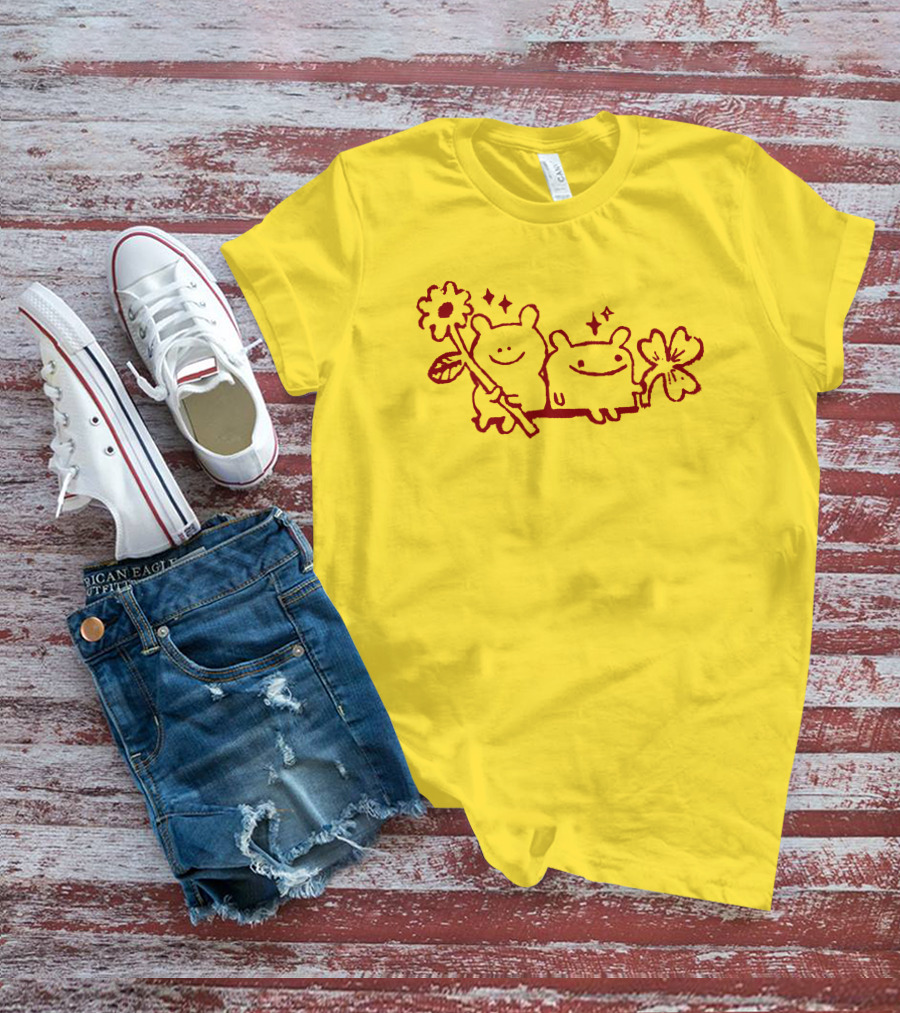 Megan Rose Ruiz Bear Friends Meg Zavala Cute Smiling Flower Duo T-Shirt