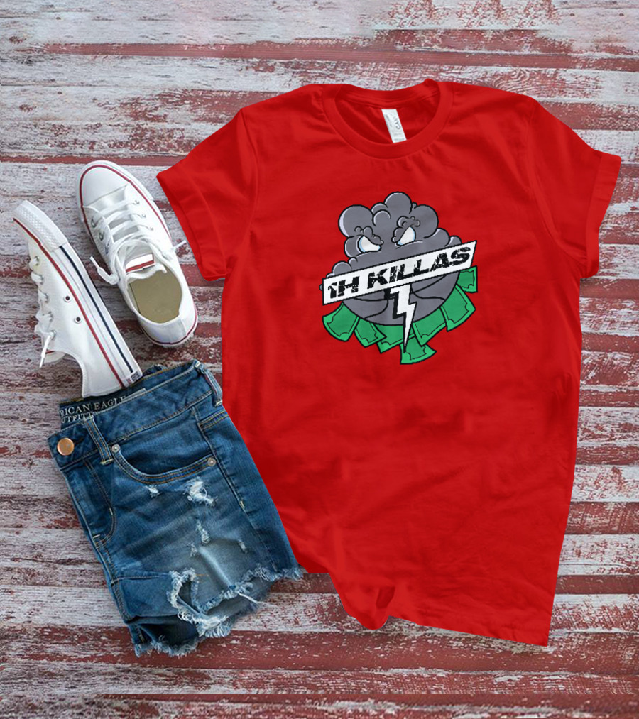 1H Killas Angry Cloud With Lightning And Money T-Shirt